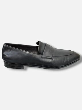 Zegna Men's Black L'Asola Leather Penny Loafer Shoes Size UK:9.5 US:10.5